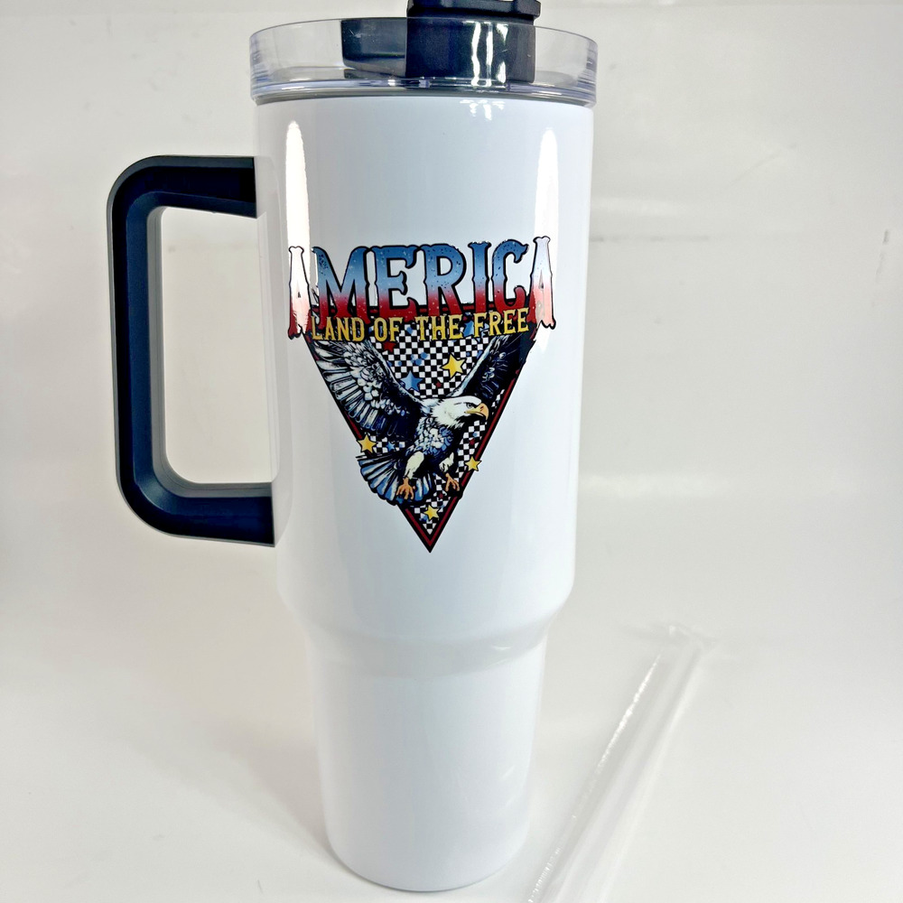 Patriotic Eagle Travel Tumbler 30oz Stainless Steel America Mug